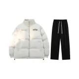 Thickened и Fleece-Lined Set (Белый топ + Черные штаны с флисовой подкладкой)