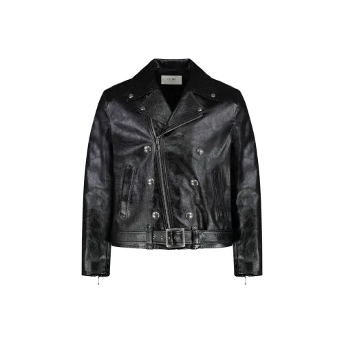 CELINE Кожа Куртка Мужская Черная