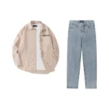 Set (Топ хаки + низ светло-синий)