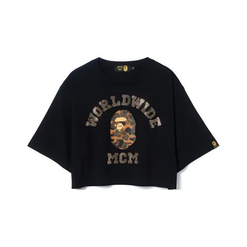 A BATHING APE x MCM Ape Head Series Стандартная T-рубашка Женская