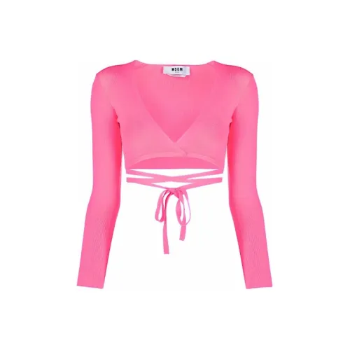 MSGM Розовый Женские Короткие Топы