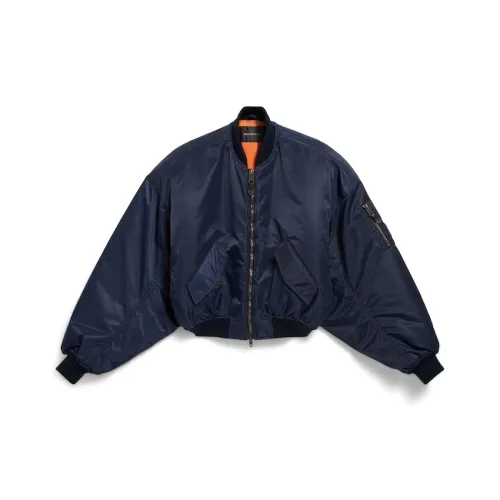 Balenciaga Хлопковый пуховик свободного кроя мужской морской синий