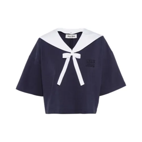MIU MIU SS22 T Рубашка Женская Синяя