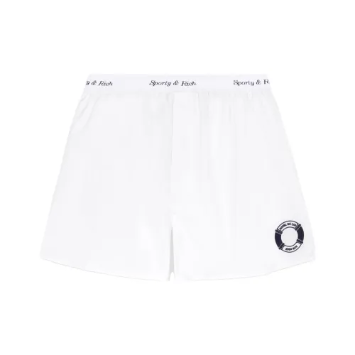 SPORTY & RICH Hotel DU Cap Эдем ROC SS23 Co Branded SERIES Белый Унисекс Повседневные шорты