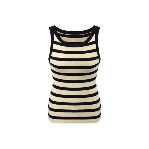 GOELIA Майка Женская Абрикос Черный Полосы