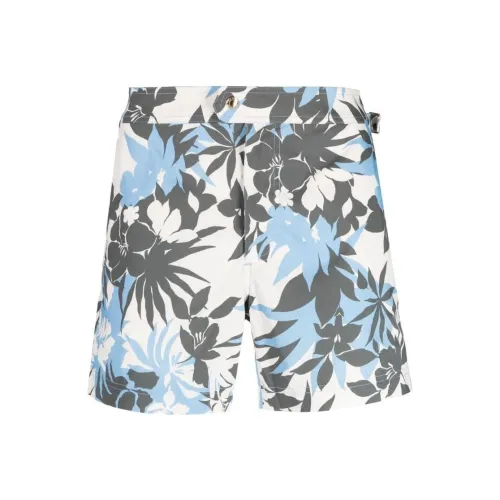 TOM FORD Blue Men's Beach Shorts TOM FORD Синий Мужские Пляжные Шорты