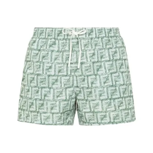FENDI Зеленые Мужские Пляжные Шорты