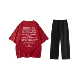 Комплект (Тауповая рубашка с коротким рукавом + черные штаны)