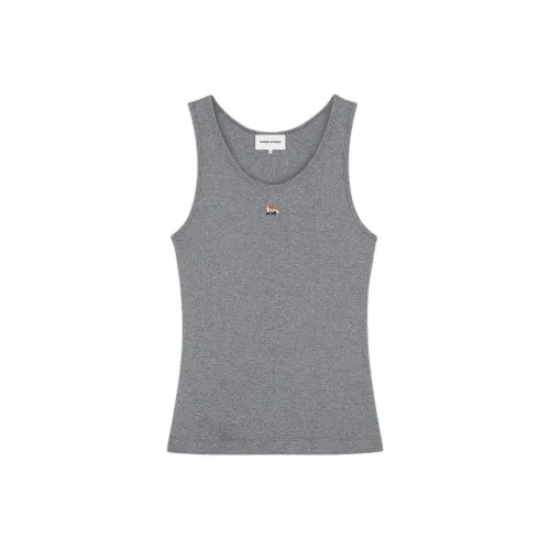 Maison Kitsune BABY FOX series Серые Женские Майки