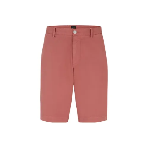 Hugo Boss Slim Fit Шорты из эластичного хлопка Gabardine Повседневные шорты Мужские Розовые