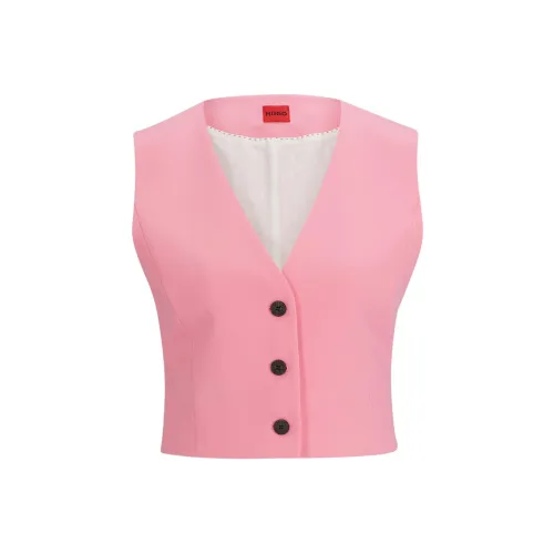 Hugo Boss Обычный крой Укороченный жилет из эластичной ткани майка женский светло-розовый