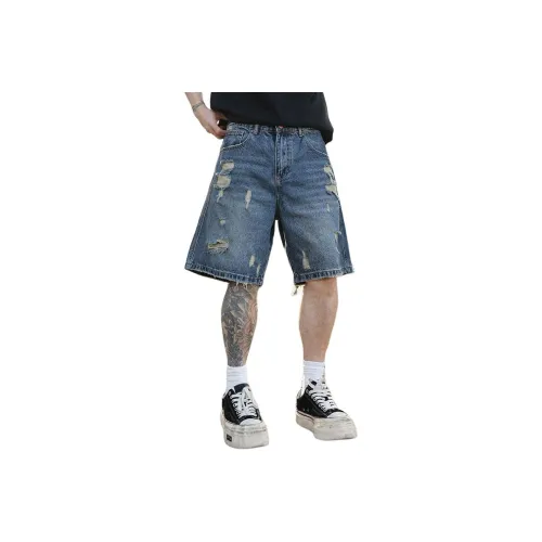 SONGS ALONG Джинсовые шорты Унисекс Синий