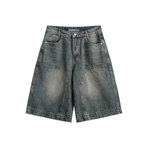 NEVER RULE Джинсовые шорты Унисекс Синий