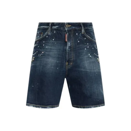 DSQUARED 2 Джинсовые шорты Мужские Темно-синие