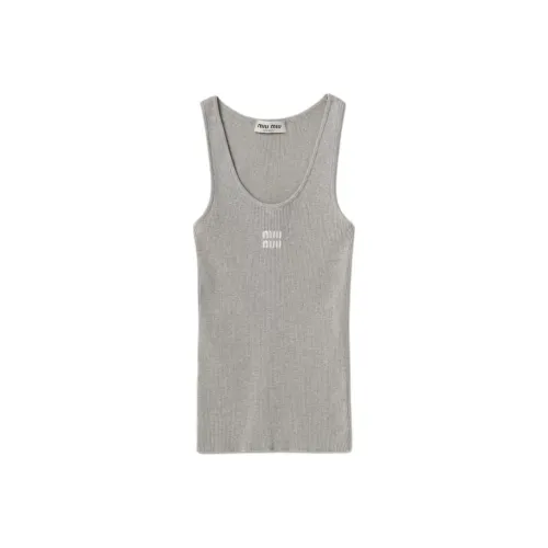 MIU MIU SS24 Майка Женская Серого цвета