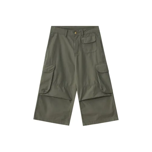 A3G4 Карго Шорты Унисекс Серый Зеленый