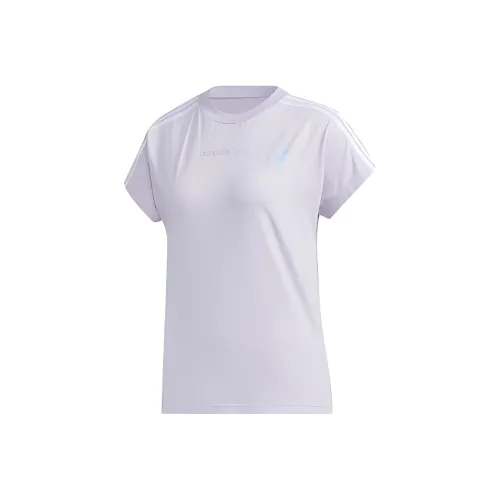 Adidas Neo Рукав реглан T-рубашка Женская Светло-лиловый Белый