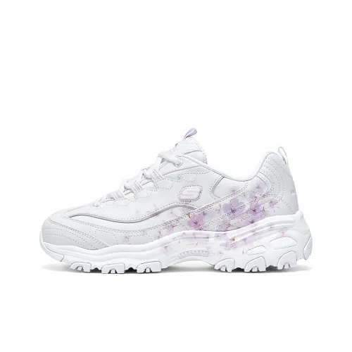 Skechers D'LITES 1,0 Амортизация устойчивые к истиранию увеличивающие высоту низкие топовые кроссовки с подошвой похожей на носки женские белые