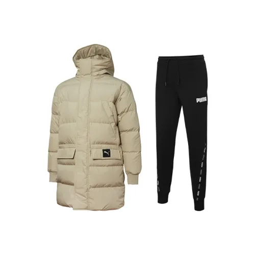 PUMA Хаки Топ + Черные Штаны Мужские Повседневные Спортивные Одежды