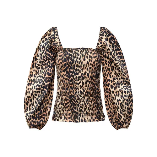 GANNI Коричневый Женский Короткий Топ