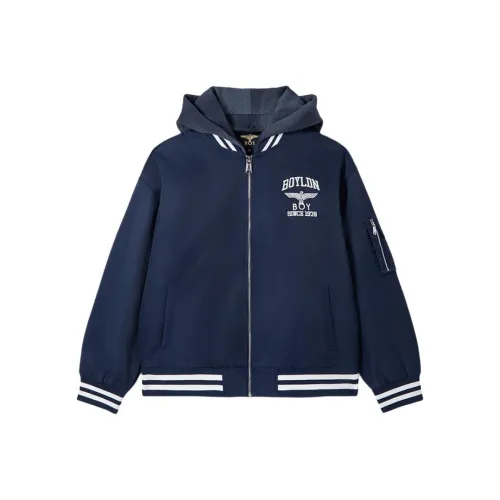 Boy London Хлопковый пуховик унисекс темно-синий