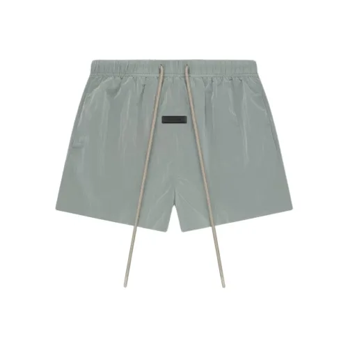 Fear of God Essentials SS24 Crinkle Нейлон Бег Короткие Повседневные Шорты Мужские Тюлень Серый Следы
