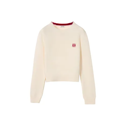 LOEWE SS22 Облегающий свитер женский хлопок белый