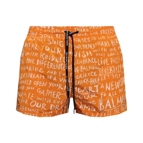 BALMAIN Пляжные шорты Мужские Оранжевые