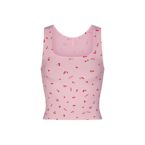 SKIMS Valentine's Day Collection Майка Женская Вишневый цветок С принтом Вишневый цветок