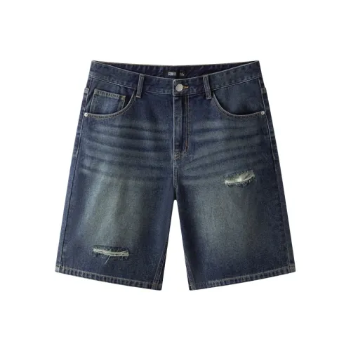 SEM R Джинсовые шорты Мужские Синий Серый 88401