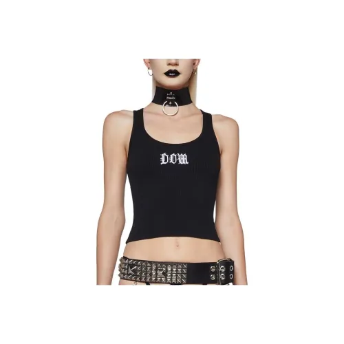 Dolls Kill Widow In CHARGE GRAPHIC TANK Топ Женские Черный Черный