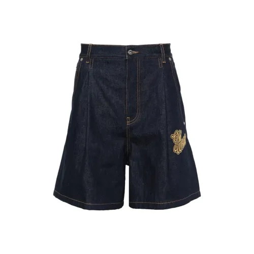 OFF Белые Повседневные Шорты Свободного Кроя Версия Мужские Темно-Синие