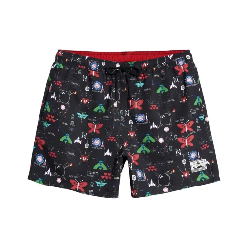 GAILANG Пляжные шорты Мужские Черный Пиксель