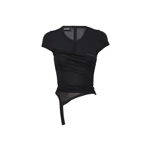 DSQUARED 2 FW24 Стандартная рубашка T Женская Черная