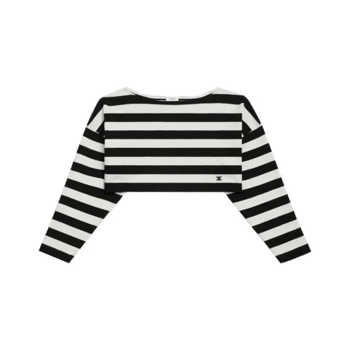 CELINE CROP TOP Женские Черный Белый