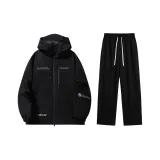 Комплект (Черный топ + Черные штаны с флисовой подкладкой)