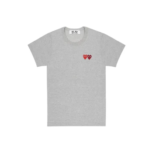 CDG Play Стандартная T-рубашка Женская Серого цвета