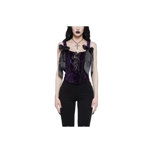 Dolls Kill Widow Jaded Mystique CORSET Топ Майка Женские Фиолетовый Фиолетовый