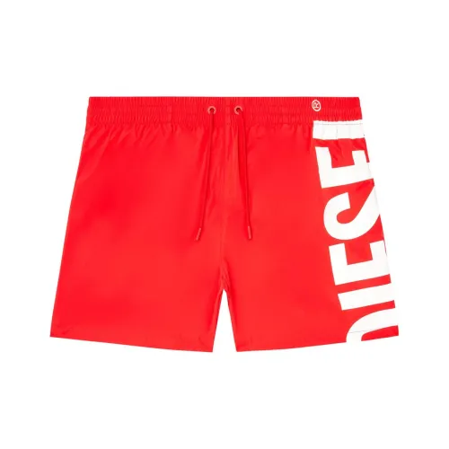 DIESEL Red White Мужские Плавательные Шорты