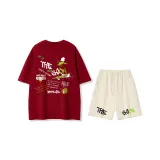 2 пачки [Gucci красный с короткими рукавами + абрикосовые шорты]