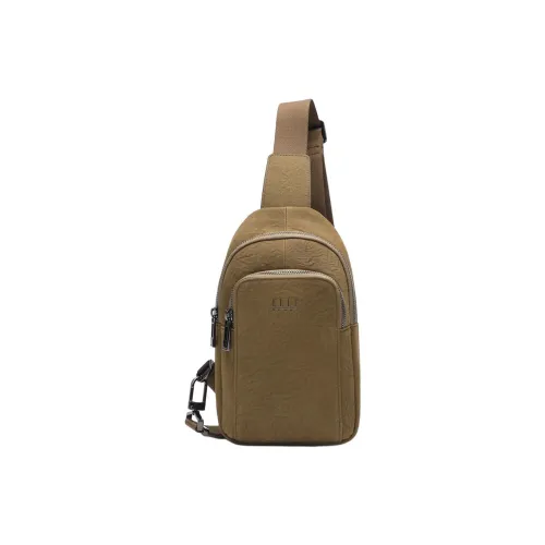 ELLE HOMME Корова Голова Разделенный Кожа Sling Сумка Обычный Мужской Хаки