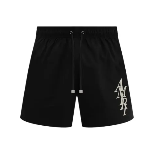 AMIRI SS24 Вертикальный STACK AMIRI Плавание Транкс Повседневные шорты Мужской Черный