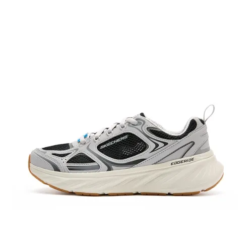 Skechers Edgeride Дышащая Поддержка Амортизация Низкий Верх Повседневные Беговые кроссовки Мужские Серые