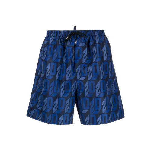DSQUARED 2 Monogram Boxer Повседневные шорты Мужские Синие