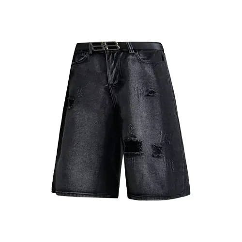 HOKLV Джинсовые шорты Унисекс Черный