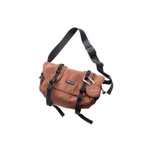 ABOYS Nylon Messenger Bag Medium Men's Stone Brown