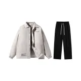 Thickened и Fleece-Lined Set (Абрикосовый топ + Черные штаны с флисовой подкладкой)