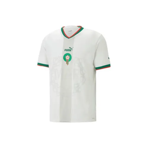 PUMA Morocco Away 22 23 Футбольная одежда Фанатская версия Morocco National Team Гостевая Мужская Белая