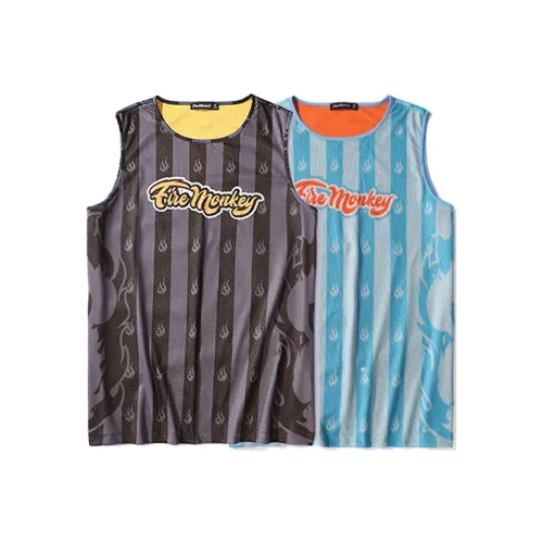 FireMonkey 2 шт Желто-коричневый + Сине-оранжевый Унисекс Баскетбольные Джерси