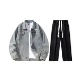 Set (Vintage Blue Jacket + Black Jeans)  
Комплект (Винтажная синяя куртка + черные джинсы)